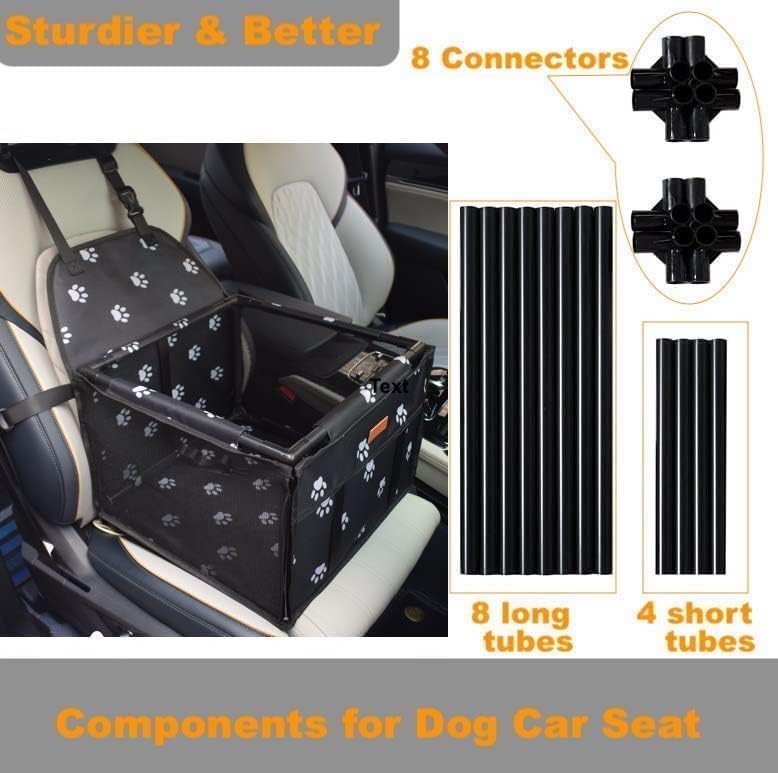 GoBuyer Waterproof Pet Dog Car Seat Booster Carrier Box and Basket with Seat Belt Harness Restraint for Puppy Cat Travel (Black, Standard 40x40cm)