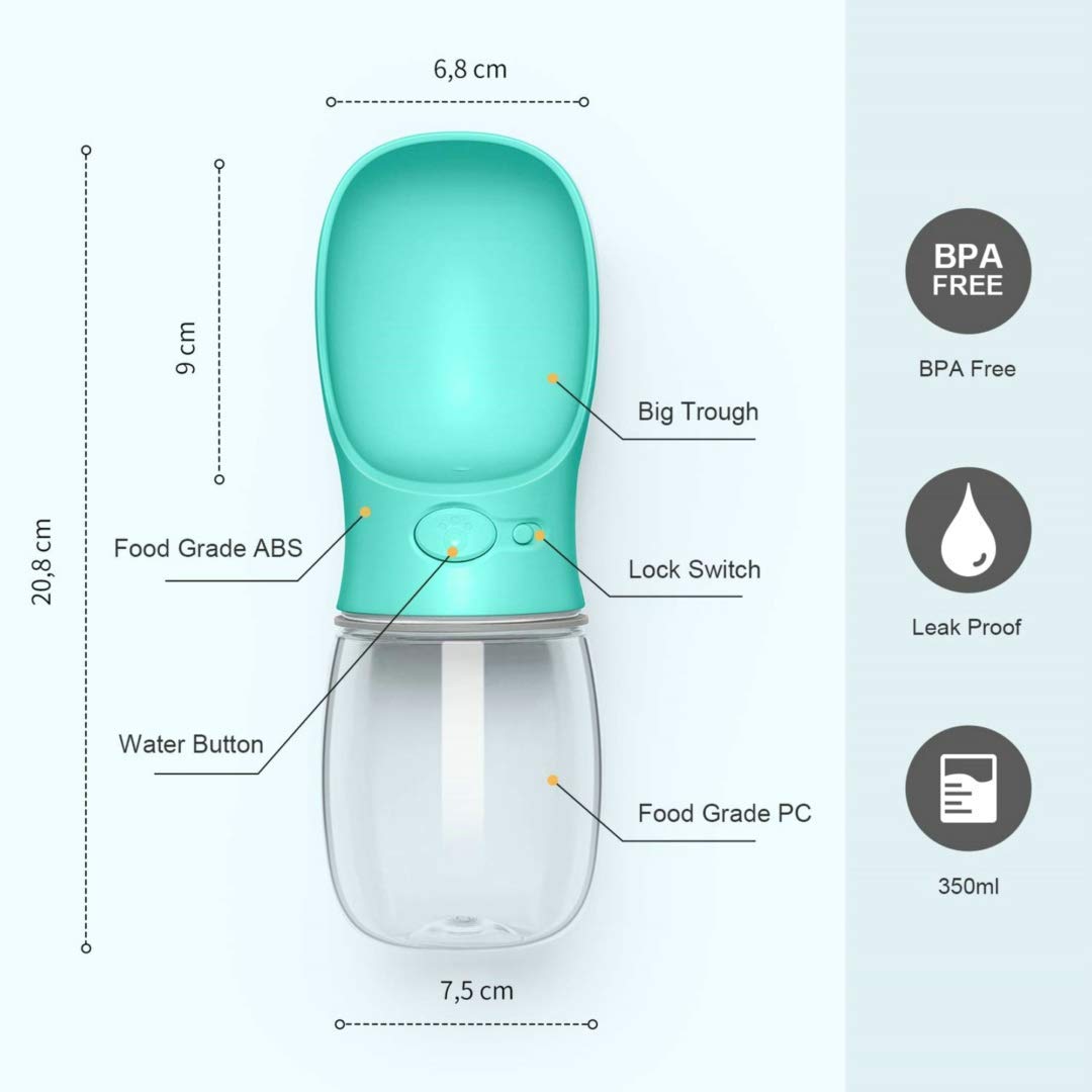 COTOP Dog Water Bottle-350ml/550ml Portable Dog Drinking Bottles for Walking Travel,Leak-Proof Puppy Doggy Drinking Dispenser & Feeder for Hiking, Camping, Outdoor Dog Drinking Bowl Dog Gift