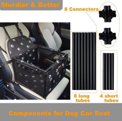 GoBuyer Waterproof Pet Dog Car Seat Booster Carrier Box and Basket with Seat Belt Harness Restraint for Puppy Cat Travel (Black, Standard 40x40cm)