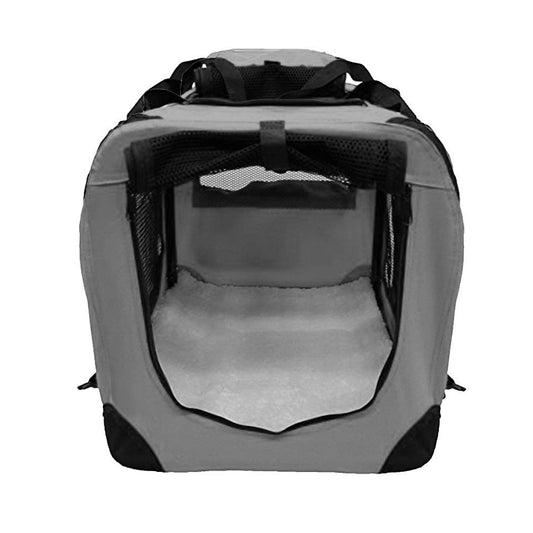 Petbarn Portable Soft Fabric Pet Carrier Folding Dog Cat Puppy Travel Transport Bag (Medium, Grey)