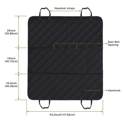 Dog Car Seat Cover, SHINE HAI Waterproof & Scratch Proof & Nonslip Back Seat Cover, Dog Travel Hammock with Seat Anchors, Machine Washable, Durable, Universal fits All Cars, Pet Cover(Black)