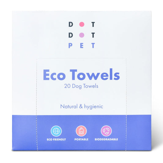 DotDotPet Eco Dog Towels | 20 x Biodegradable Dog Drying Towels | Ultra Absorbent Quick Drying Award Winning | Dog Walking, Muddy Paws, Dog Drying and Travel Essential | 100% Natural Pet Towels