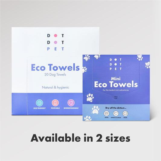 DotDotPet Eco Dog Towels | 20 x Biodegradable Dog Drying Towels | Ultra Absorbent Quick Drying Award Winning | Dog Walking, Muddy Paws, Dog Drying and Travel Essential | 100% Natural Pet Towels