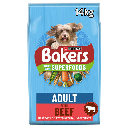 Bakers Adult Dog Beef & Veg Dry Food 14kg