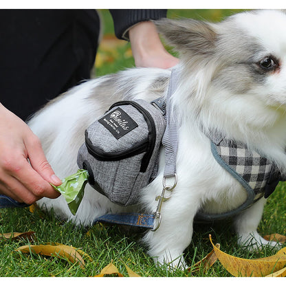 FuninCrea Dog Treat Pouch Bag, Dog Treat Bag with Built-in Poop Bag Dispenser Dog Training Treat Pouch for Walking Oxford Cloth Dog Training Bag for Travel Outdoor Training (Grey)