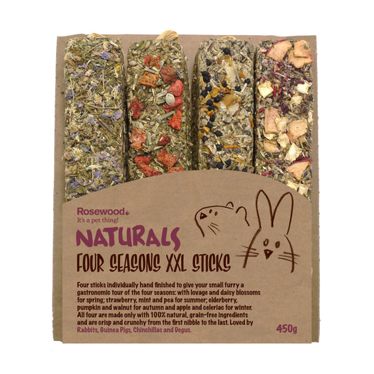 Rosewood Naturals Four Seasons XXL Sticks, Small Animal Treats for Rabbits, Guinea Pigs, Chinchillas and Degus, 450g